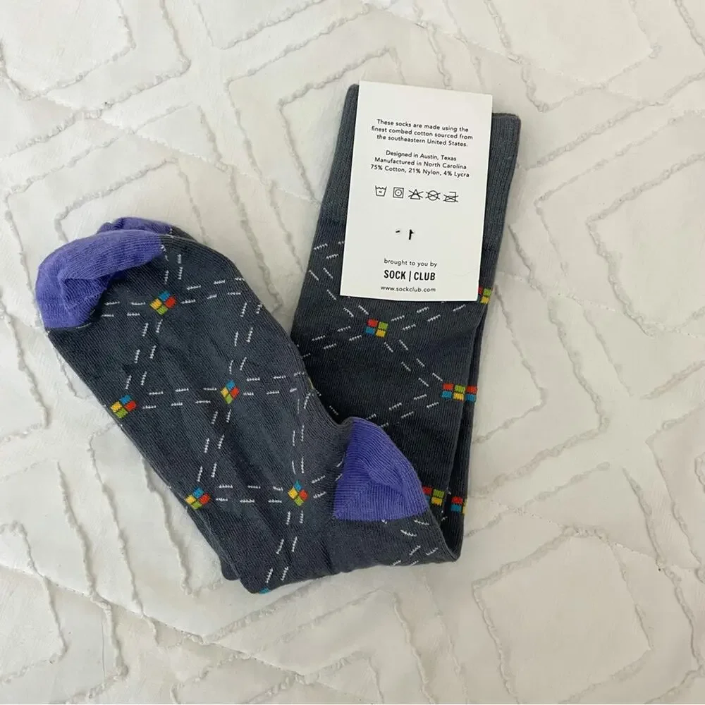 Microsoft Socks NWT Grey Sock Club